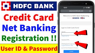 HDFC Credit Card Net Banking Registration  HDFC Credit Card Net Banking Kaise Chalu Kare  Activate [upl. by Intirb]