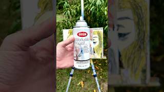 Spraying KrylonBrand Workable Fixatif Art Talk No1 [upl. by Richel]