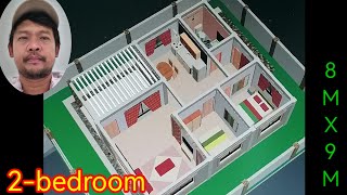 72sqm Bungalow floor plan 3d house design [upl. by Maharva]