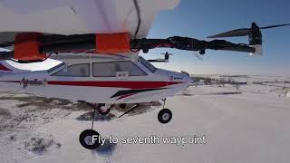 MicroPilot autopilot video of VTOL to Horizontal Flight transition droneUAVUAS [upl. by Eidob]