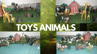 toys animals  farm animals  wild animals  cowsheepgoathenchickendogcatelephantMonkeybear [upl. by Akinahs]