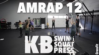 Kettlebell Swing Squat Push Press WOD Demo 221115 [upl. by Ruzich]