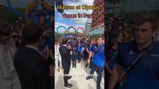 Macron at Olympic venue in Paris shortsvideo olympics macron dmagazineIndia [upl. by Koloski219]