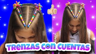 ❣️ Peinados FÁCILES para niñas 🌈 TRENZAS ARCOIRIS con cuentas 🌈 Wilvita S [upl. by Estelle]