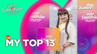 Junior Eurovision 2024  My Top 13  NEW 🇪🇸 [upl. by Silisav]