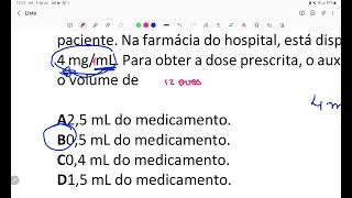 Considere que houve uma prescrição médica de 2 mg de Dexametasona EV a um paciente [upl. by Agneta]