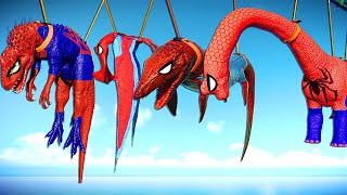 Spiderman IRex Vs Spiderman Brachiosaurus Vs Spiderman TRex  All Spiderman Dinosaurs Fight JWE 2 [upl. by Elorac]