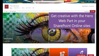 Get creative with the Hero Web Part in your Office 365 SharePoint Online sites [upl. by Sirronal]