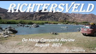 DG Overlanding campsite review  De Hoop Campsite  Richtersveld On the River Solar Power  Lovely [upl. by Johnath]