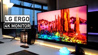 My First 4K Monitor  LG Ergo Unboxing amp Desk Setup [upl. by Harri]