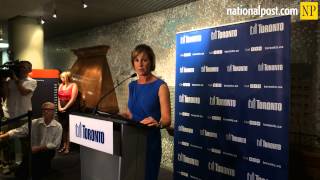 Stintz announces her withdrawal from Toronto mayoral race [upl. by Flower]