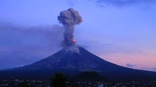 Footage of Ruangs Powerful Volcanic Eruption 2024 [upl. by Enirehtakyram]