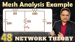 1  Mesh Analysis in Network Theory Solved Example and Detailed Explanation [upl. by Idnis]