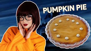 Cooking in Cosplay  JINKIES Velmas SPOOKY Pumpkin Pie  Halloween Special [upl. by Nylsor892]