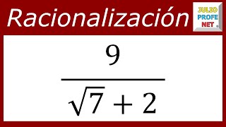 RACIONALIZACIÓN MEDIANTE CONJUGACIÓN  Ejercicio 1 [upl. by Millman]