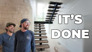 THE INSTALL  Giant Mono Stringer Staircase Build Part 3 [upl. by Yentrok515]