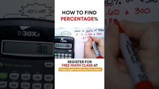 Easy Way To Find Percentage Percent From a Number mathtutorial percentage shorts [upl. by Sowell]