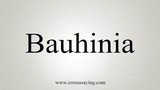 How To Say Bauhinia [upl. by Zarah]