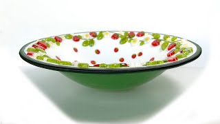 Fused Glass Strawberry Bowl [upl. by Felita]