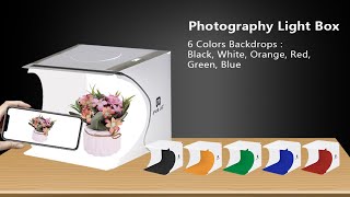 PULUZ Folding Lightbox Photography Photo Studio Softbox LED Light 6 Backdrops [upl. by Acnoib]