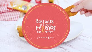 Receta Bastones de Polenta Carozzi rellenos con queso [upl. by Constantino]