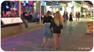 Faliraki Bar Street by Night  Rhodes Greece [upl. by Cicero777]