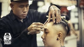 Skin Fade Pompadour ✂ Liem Barber Shops Collection [upl. by Lenoel370]