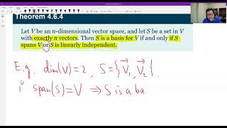 Theorem 464 Determining if a Set of Vectors Is a Basis [upl. by Novaat]