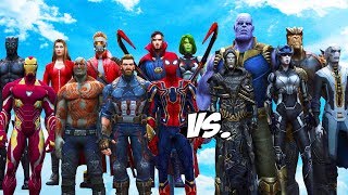 AVENGERS amp GUARDIANS OF THE GALAXY VS THANOS amp BLACK ORDER  INFINITY BATTLE [upl. by Nolyad]