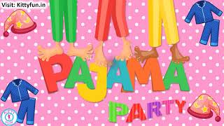 Pajama Party Theme Invitation Video  Kitty Party Invitation  KittyFun Invitation [upl. by Azriel]