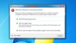 How to disable notification quotWindows detected a hard disk problemquot in Windows 1087 [upl. by Elbart]