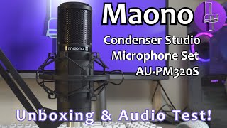 Maono AUPM320S Condenser Studio Microphone Set  Unboxing amp Audio Test UK 2020 [upl. by Tabby]