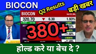 BIOCON share news today Biocon share Q2 Results Biocon share latest news today Target Tomorrow [upl. by Darahs]