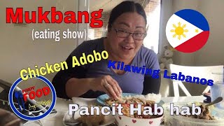 MUKBANGchicken adobo  kilawing labanos  pancit habhab [upl. by Ludovika]