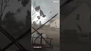 Up close video of a roof being blown off by powerful winds [upl. by Elly]