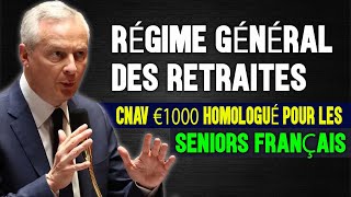 Régime Général Des Retraites CNAV €1000 homologué pour les seniors français [upl. by Rosenberger]