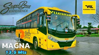 VRLS LATEST TATA MAGNA BS6 SLEEPER BUS  Mumbai to Hubli bus journey in heavy rains🌧️ [upl. by Aynik]