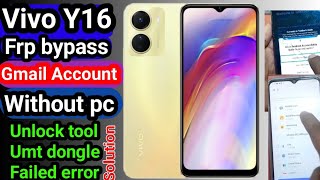 Vivo Y16 Frp Bypass Android 13Gmail account remove Without pc 2024 [upl. by Ratep]