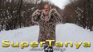 11012013 Hand knitted mohair thick and fuzzy coat with leopard pattern by SuperTanya [upl. by Chafee]