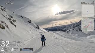 Skiing in Cervinia  from Colle Inf Cime Bianche to Valtournenche  Full descent from a beginner [upl. by Svoboda272]