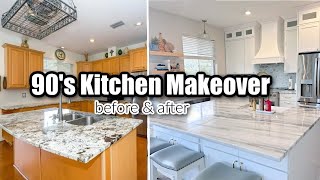 DIY KITCHEN RENOVATION on a BUDGET  BEFORE AND AFTER 90 Kitchen makeover [upl. by Llehsem]