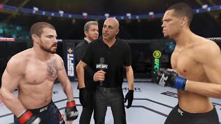 Jim Miller vs Nate Diaz UFC 4 Simulation AI [upl. by Adrell90]