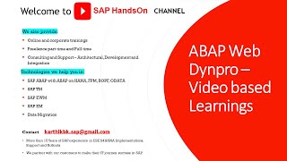 Web Dynpro ABAP  Session5 [upl. by Eniledgam]