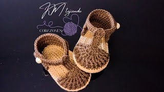 Alpargatas Tejidas a Crochet para Bebé de 0 a 3 meses [upl. by Caritta456]