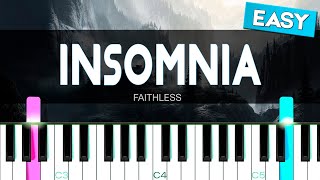 Insomnia  Faithless Easy Piano Tutorial  SHEET MUSIC  MIDI 🔥 [upl. by Giesser]