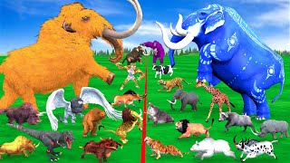 Modern Mammals vs Cenozoic Beasts Size Comparison Mammoth TRex Vs Elephant Lion Animal Epic Battle [upl. by Kcirded]