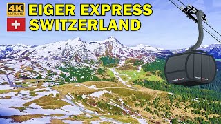 Eiger Express Cableway Scenic Ride Grindelwald to Eiger Glacier  Switzerland 🇨🇭 4k Ultra HD [upl. by Eamon]