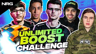 NRG Rocket League Pros Play with Unlimited Boost Challenge  musty jstn GarrettG Squishy Sizz [upl. by Jorin140]