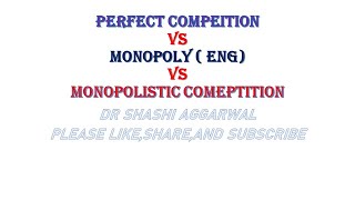 PERFECT COMPETITION VS MONOPOLY VS MONOPOLISTIC COMPETITION ENGLISH [upl. by Serene]