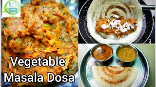 vegetable Masala dosa  veg stuffed dosa  breakfast  dinner recipe [upl. by Ynafets]